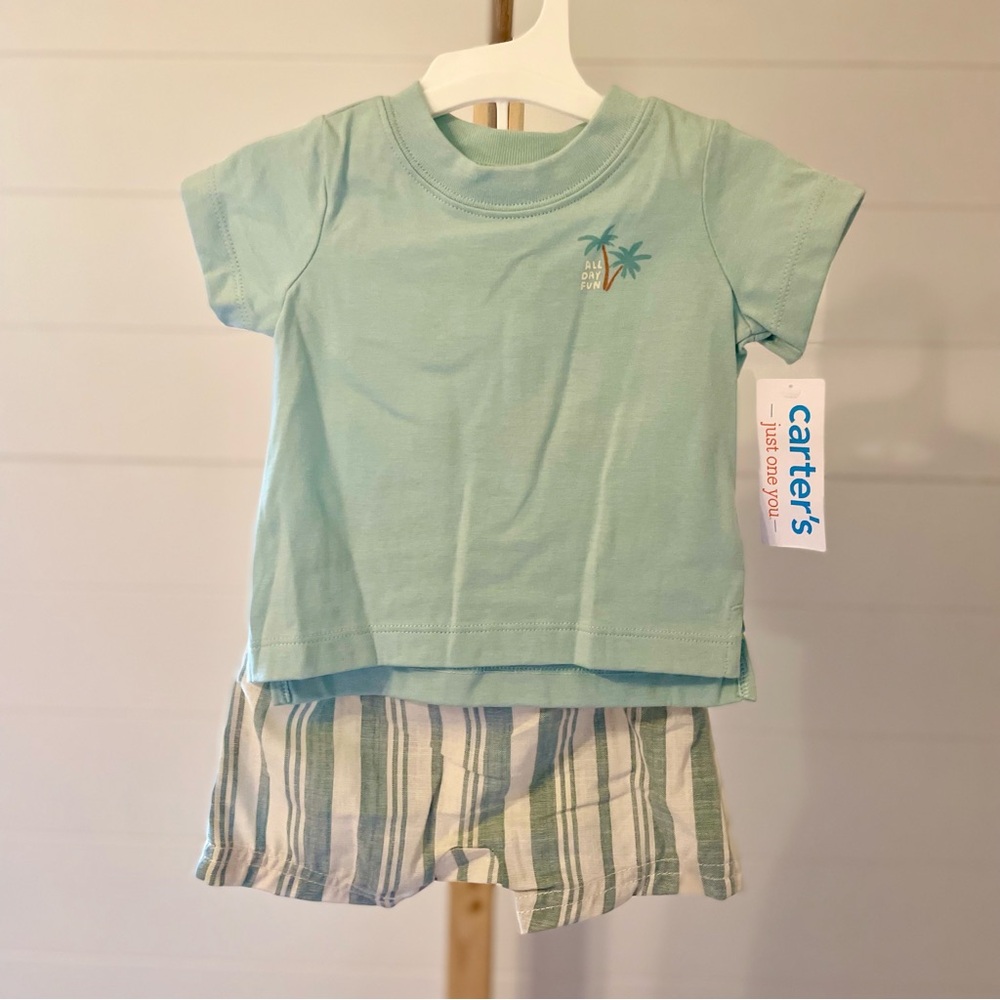 Carter's‎ Just One You® Baby Boys' Striped Surfs Up Set - Green 3M